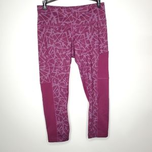 24) COLUMBIA Active Sport Leggings Thigh Pocket Geometric Pattern Sz. S